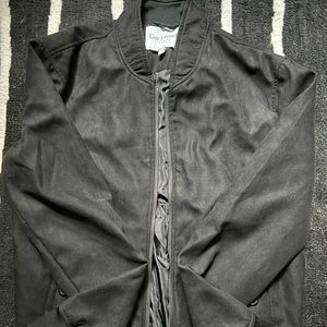 Black Suede Bomber Jacket